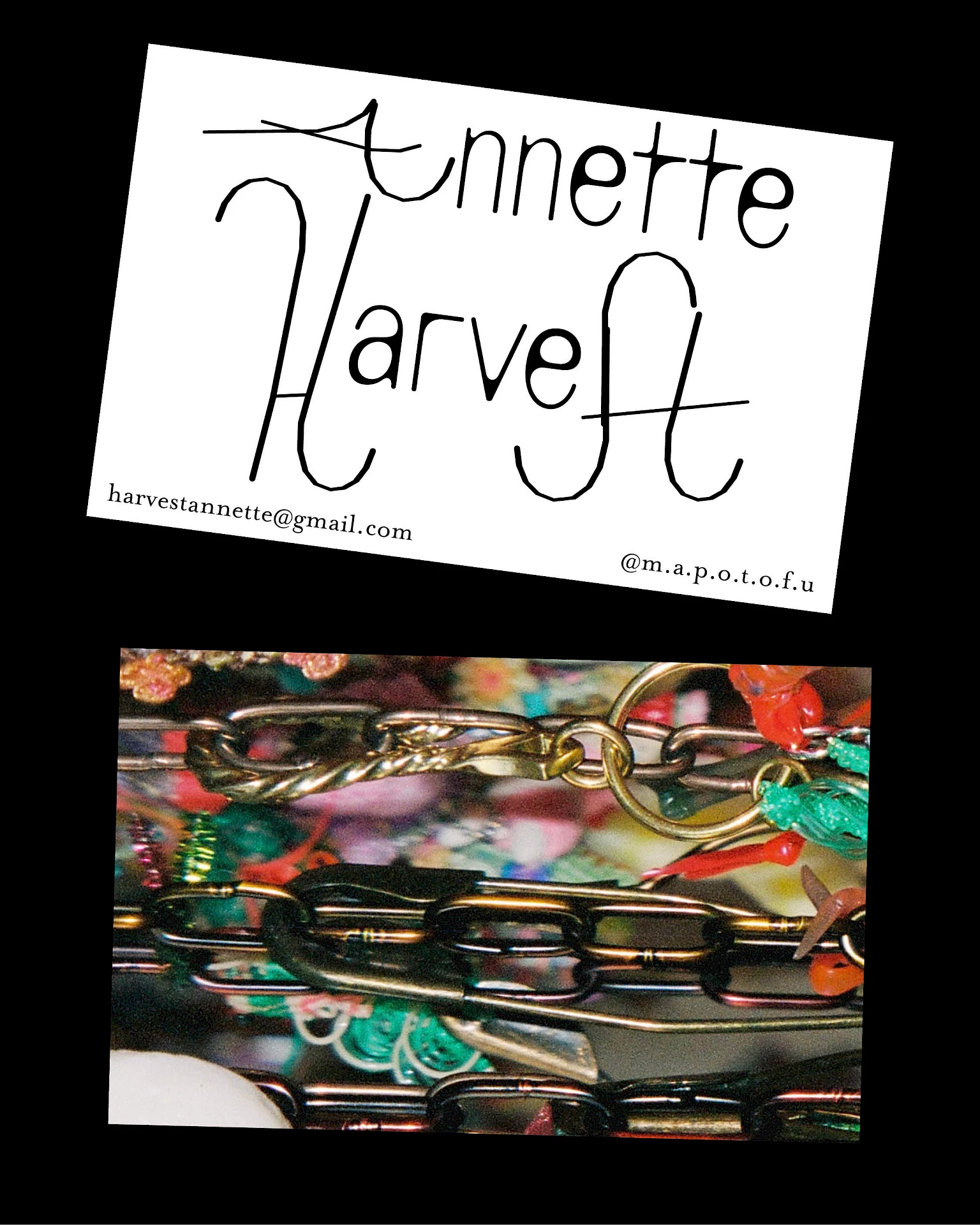 Annette Harvest's Visiting Card 